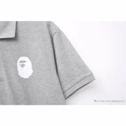 Hypeyourbeast BAPE Classic Ape Head Print Versatile Polo Shirt 'GREY'
