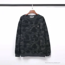Hypeyourbeast Clothes BAPE Classic Ape Head Embroidered Camouflage Long Sleeve Shirt 'GREY'