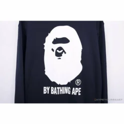 Hypeyourbeast BAPE Behind The Great Ape-Man Head Long Sleeve Shirt 'DARK BLUE'