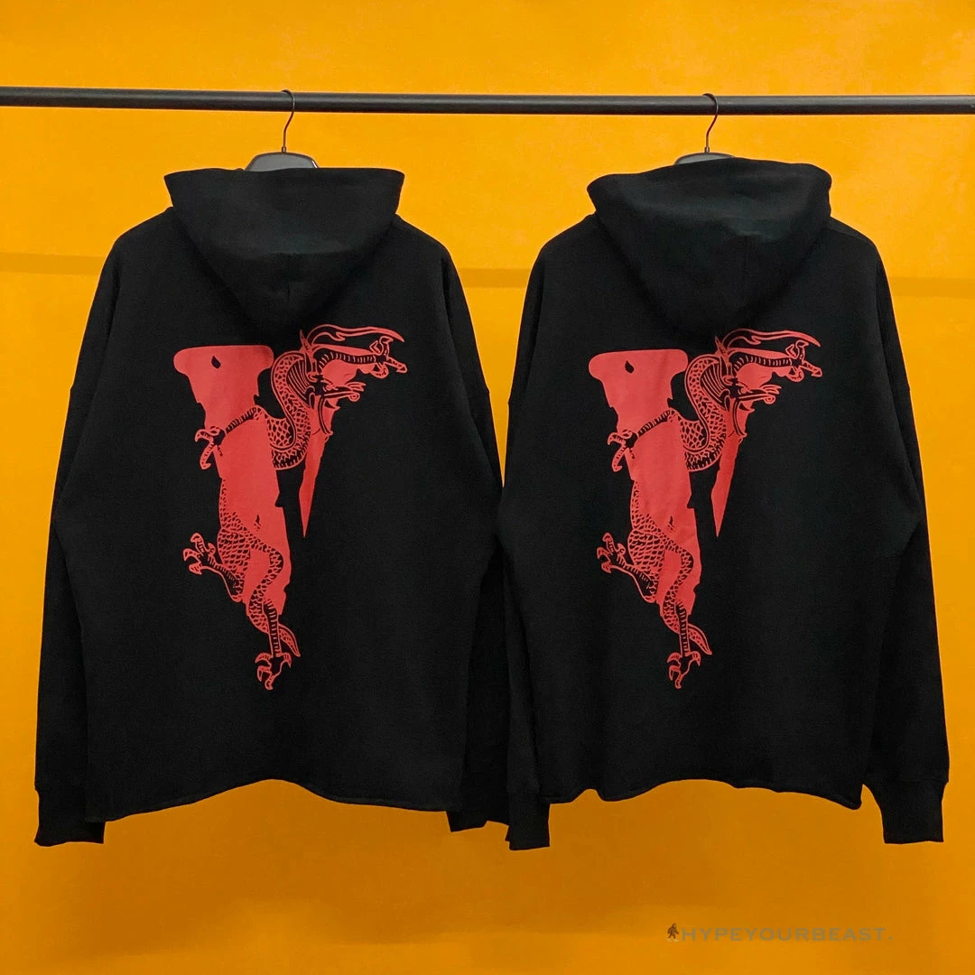 HypeYourBeast Vlone Black Red Serpent Hoodie 1 HypeYourBeast Vlone Black Red Serpent Hoodie