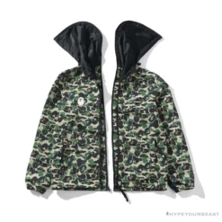 Hypeyourbeast BAPE X FCRB Joint Double Zip Camouflage Hoodie 'GREEN'