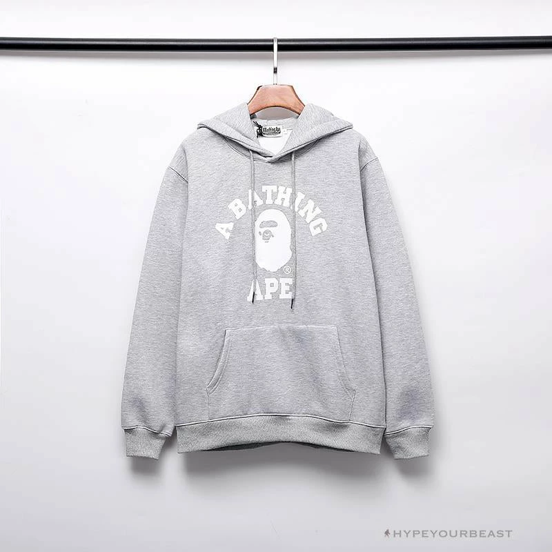 Hypeyourbeast Clothes BAPE X Bathing Ape Head Hoodie 'GREY' 1 Hypeyourbeast Clothes BAPE X Bathing Ape Head Hoodie 'GREY'