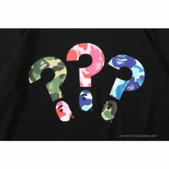 Hypeyourbeast Clothes BAPE Camouflage Three-Color Question Mark Tee Shirt 'BLACK' 24 Hypeyourbeast Clothes BAPE Camouflage Three-Color Question Mark Tee Shirt 'BLACK'