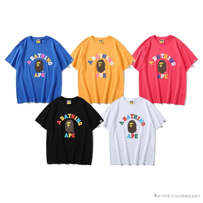 Hypeyourbeast Clothes BAPE Little Ape Head Colorful Classic Tee Shirt 'WHITE' 5 Hypeyourbeast Clothes BAPE Little Ape Head Colorful Classic Tee Shirt 'WHITE'