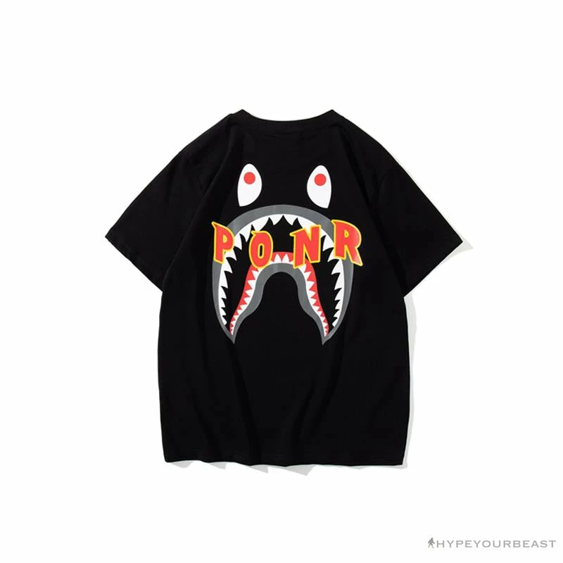Hypeyourbeast BAPE Shark Head PONR Tee Shirt 'BLACK' Clothes 2 Hypeyourbeast BAPE Shark Head PONR Tee Shirt 'BLACK' Clothes