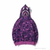 Hypeyourbeast BAPE Shark Head Classic Embroidered Camouflage Zip-Up Hoodie 'PURPLE' Clothes