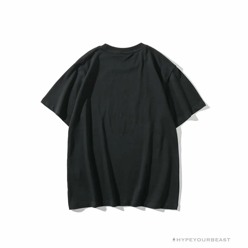 Hypeyourbeast BAPE Messy Letters Upside Down Little Ape Head Tee Shirt 'BLACK' 2 Hypeyourbeast BAPE Messy Letters Upside Down Little Ape Head Tee Shirt 'BLACK'