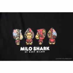Hypeyourbeast BAPE Baby Milo Red Shark Hat Little Monkey Tee Shirt 'BLACK'