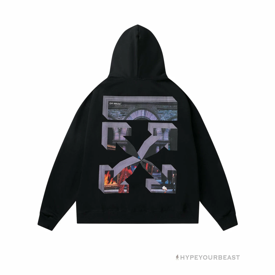 HypeYourBeast Off White Hoodie Fighter - Black 3 HypeYourBeast Off White Hoodie Fighter - Black