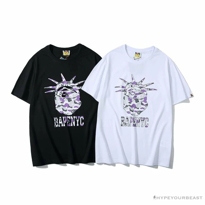 Hypeyourbeast Clothes BAPE NYC New York Limited Purple Camouflage Ape Head Tee Shirt 'BLACK' 13 Hypeyourbeast Clothes BAPE NYC New York Limited Purple Camouflage Ape Head Tee Shirt 'BLACK'