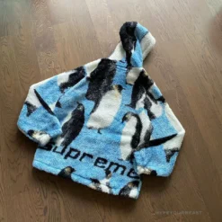 HypeYourBeast Supreme Penguins Hooded Fleece Jacket Blue Hoodies & Jackets 13 HypeYourBeast Supreme Penguins Hooded Fleece Jacket Blue Hoodies & Jackets