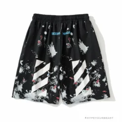 Hypeyourbeast Pants OFF-WHITE Hot Starry Sky Fireworks Shorts 'BLACK'