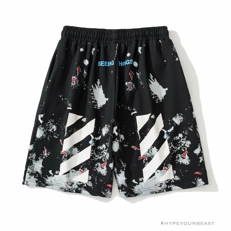 Hypeyourbeast Pants OFF-WHITE Hot Starry Sky Fireworks Shorts 'BLACK' 2 Hypeyourbeast Pants OFF-WHITE Hot Starry Sky Fireworks Shorts 'BLACK'