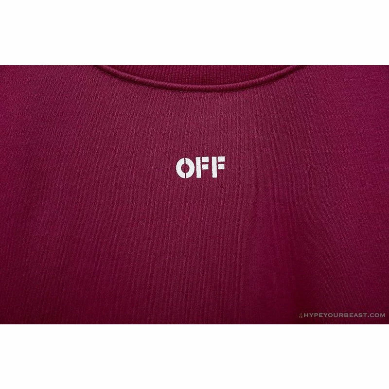 Hypeyourbeast OFF-WHITE Classic Basic Cotton Terry Long Sleeve Shirt 'WINE RED' Shirts 5 Hypeyourbeast OFF-WHITE Classic Basic Cotton Terry Long Sleeve Shirt 'WINE RED' Shirts