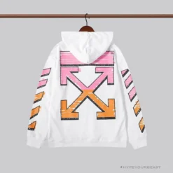 Hypeyourbeast Hoodies & Jackets OFF-WHITE Pink Orange Arrow Hoodie 'WHITE'
