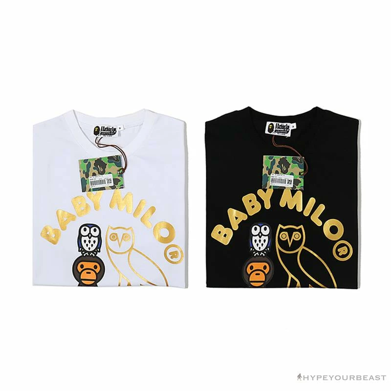 Hypeyourbeast BAPE Baby Milo Owl Bronzing Tee Shirt 'BLACK' 11 Hypeyourbeast BAPE Baby Milo Owl Bronzing Tee Shirt 'BLACK'