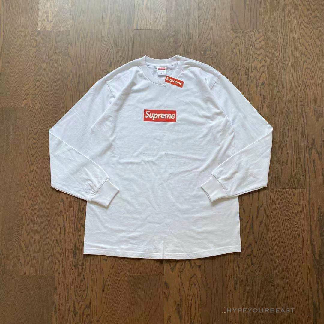 Hypeyourbeast Supreme Long Sleeve Shirt White 2 Hypeyourbeast Supreme Long Sleeve Shirt White