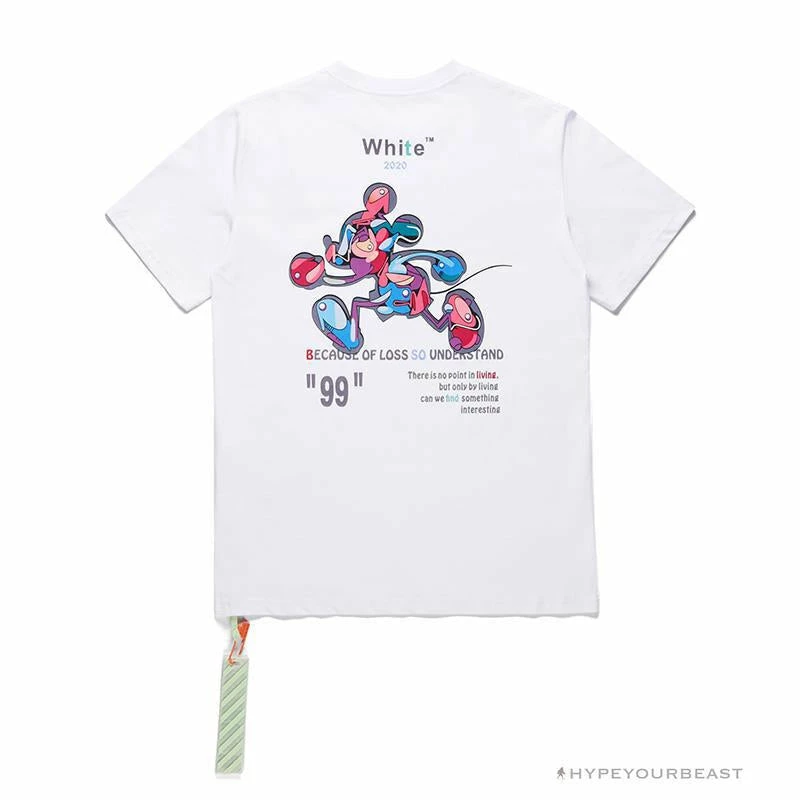 Hypeyourbeast T-Shirts OFF-WHITE Joint Running Mickey Mouse Arrow Tee Shirt 'WHITE' 2 Hypeyourbeast T-Shirts OFF-WHITE Joint Running Mickey Mouse Arrow Tee Shirt 'WHITE'
