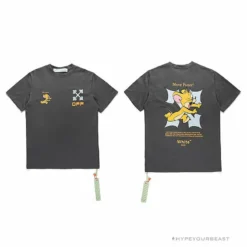 Hypeyourbeast OFF-WHITE Jerry Move Faster Tee Shirt 'GREY'