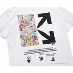 Hypeyourbeast OFF-WHITE Takashi Murakami Chrysanthemum Tee Shirt 'WHITE' T-Shirts