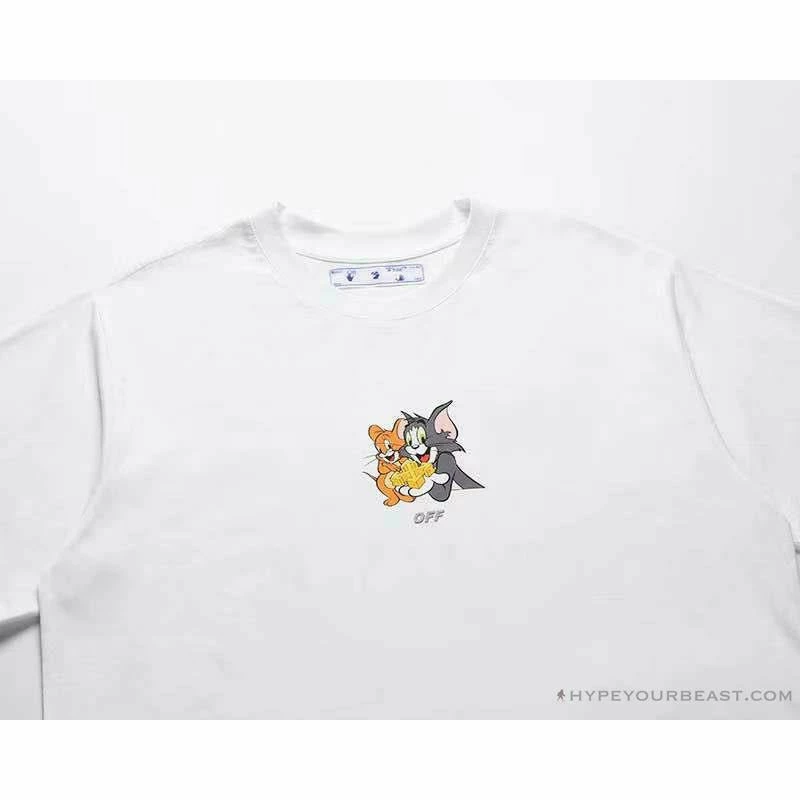 Hypeyourbeast OFF-WHITE Cat And Mouse Tee Shirt 'WHITE' T-Shirts 3 Hypeyourbeast OFF-WHITE Cat And Mouse Tee Shirt 'WHITE' T-Shirts