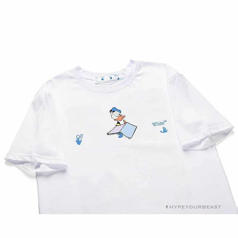 Hypeyourbeast OFF-WHITE Summer Donald Duck Print Tee Shirt 'WHITE' 3 Hypeyourbeast OFF-WHITE Summer Donald Duck Print Tee Shirt 'WHITE'