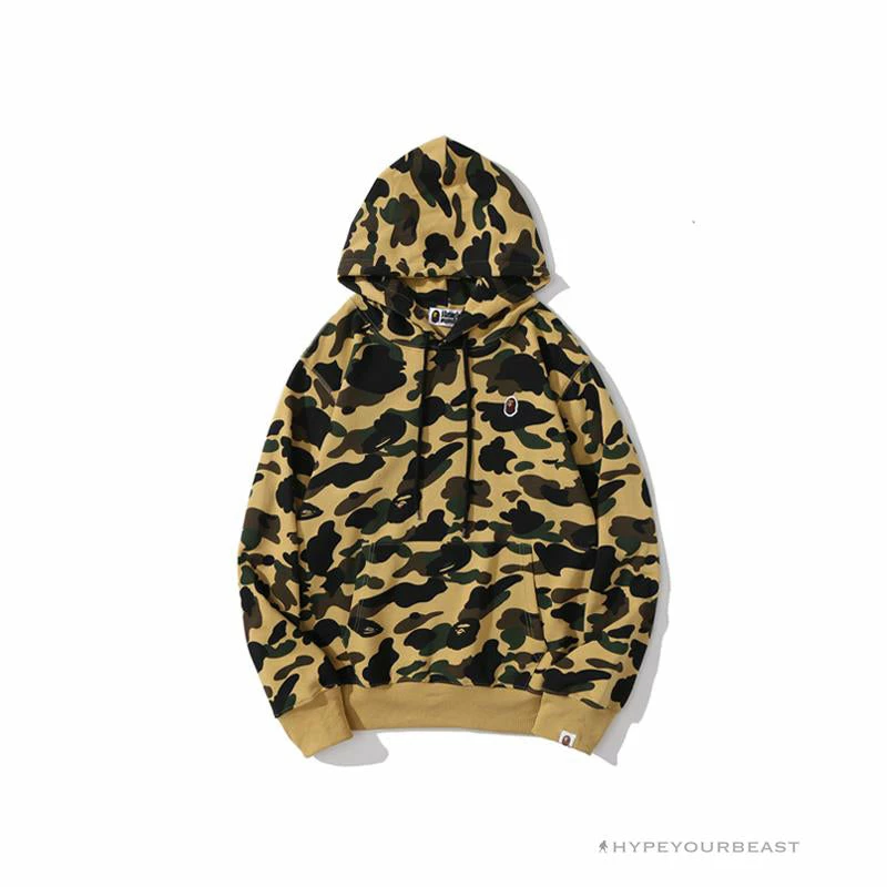 HypeYourBeast BAPE Camouflage Kangaroo Hooded Hoodie Yellow Clothes 1 HypeYourBeast BAPE Camouflage Kangaroo Hooded Hoodie Yellow Clothes