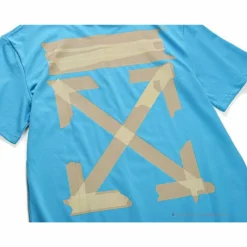 Hypeyourbeast OFF-WHITE Explosive Strip Basic Arrow Tee Shirt 'BLUE' T-Shirts