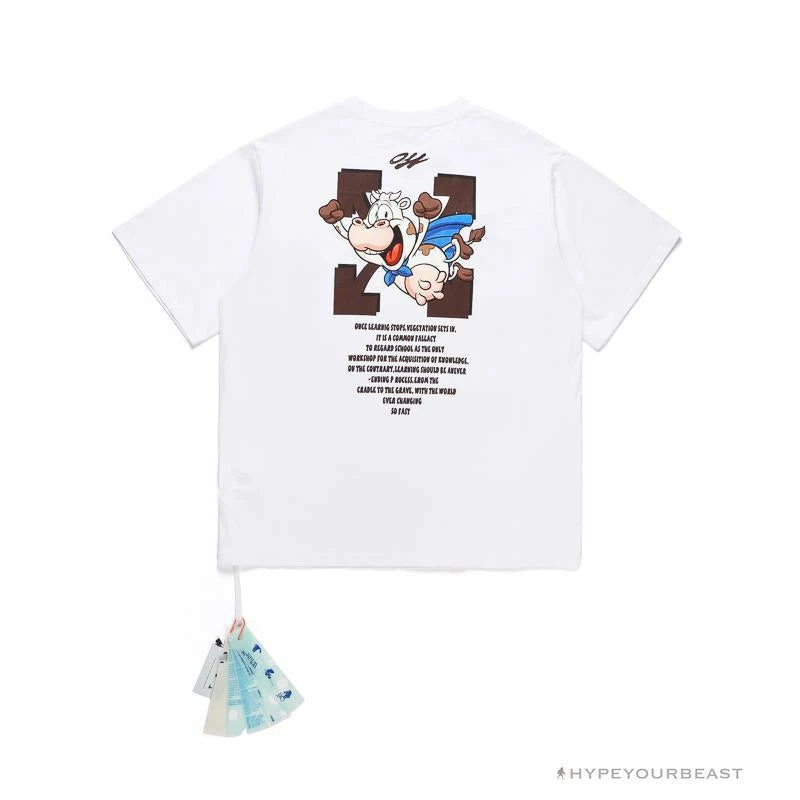 Hypeyourbeast T-Shirts OFF-WHITE Arrow Flying Cow Tee Shirt 'WHITE' 2 Hypeyourbeast T-Shirts OFF-WHITE Arrow Flying Cow Tee Shirt 'WHITE'