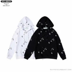 Hypeyourbeast OFF-WHITE Classic Print Hoodie 'BLACK' Hoodies & Jackets