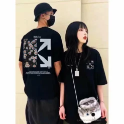 Hypeyourbeast T-Shirts OFF-WHITE Daisy Graffiti Arrow Conley Tee Shirt 'BLACK'