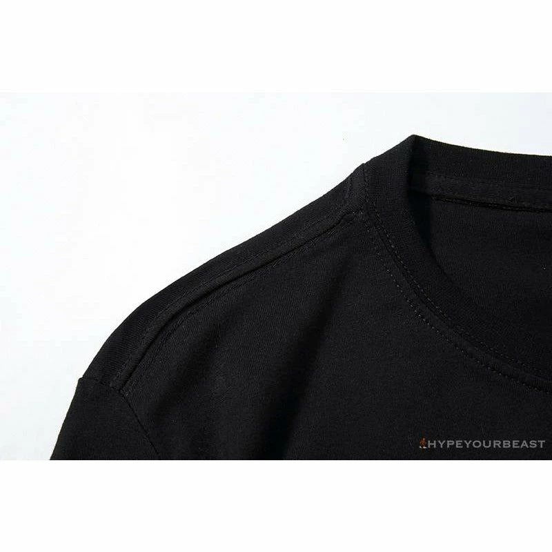 Hypeyourbeast BAPE Classic Basic Ape Man Head English LOGO Tee Shirt 'BLACK' Clothes 8 Hypeyourbeast BAPE Classic Basic Ape Man Head English LOGO Tee Shirt 'BLACK' Clothes