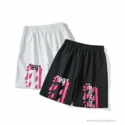 Hypeyourbeast OFF-WHITE 99 X Pink Arrow Shorts 'WHITE' Pants