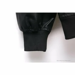 Hypeyourbeast OFF-WHITE 20FW New Logo Hooded Leather Jacket Black Hoodies & Jackets
