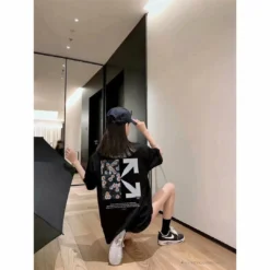 Hypeyourbeast T-Shirts OFF-WHITE Daisy Graffiti Arrow Conley Tee Shirt 'BLACK'