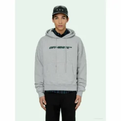 Hypeyourbeast Hoodies & Jackets OFF-WHITE Hand-Painted Utility Pole Worker Hoodie 'GREY'