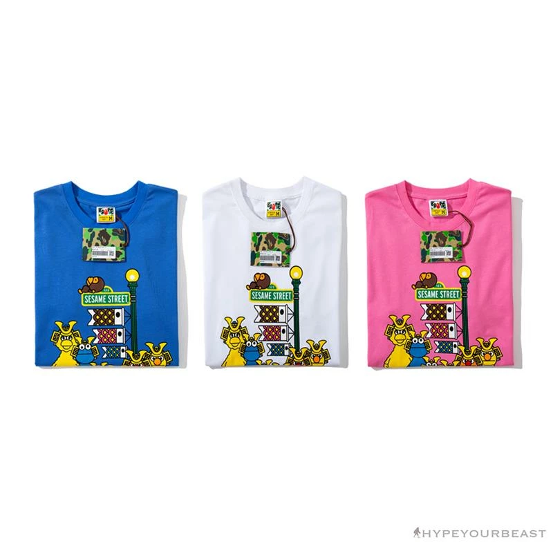 Hypeyourbeast BAPE Baby Milo Sesame Street Carp Streamer Tee Shirt 'WHITE' Clothes 5 Hypeyourbeast BAPE Baby Milo Sesame Street Carp Streamer Tee Shirt 'WHITE' Clothes
