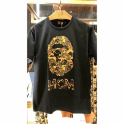 Hypeyourbeast BAPE X MCM Camouflage Ape Head Tee Shirt 'BLACK'