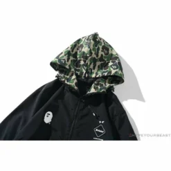Hypeyourbeast BAPE X FCRB Joint Double Zip Camouflage Hoodie 'BLACK' Clothes