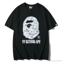 Hypeyourbeast Clothes BAPE Starry Sky Camouflage Luminous Great Ape Man Head Tee Shirt 'BLACK'