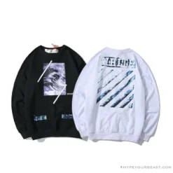 Hypeyourbeast Shirts OFF-WHITE Classic Wave Oil Painting Cotton Terry Long Sleeve Shirt 'WHITE'