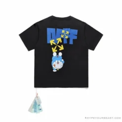 Hypeyourbeast OFF-WHITE Doraemon Stereo Arrow Tee Shirt BLACK T-Shirts