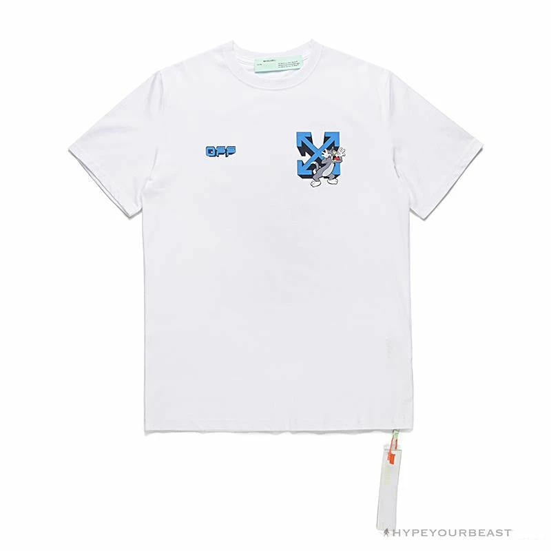 Hypeyourbeast OFF-WHITE Tom And Jerry Loose Tee Shirt 'WHITE' T-Shirts 1 Hypeyourbeast OFF-WHITE Tom And Jerry Loose Tee Shirt 'WHITE' T-Shirts