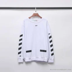 Hypeyourbeast OFF-WHITE Classic Basic Cotton Terry Long Sleeve Shirt 'WHITE'