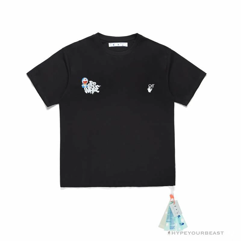Hypeyourbeast OFF-WHITE Graffiti Letter Doraemon Tee Shirt ' BLACK' T-Shirts 1 Hypeyourbeast OFF-WHITE Graffiti Letter Doraemon Tee Shirt ' BLACK' T-Shirts
