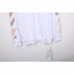 Hypeyourbeast OFF-WHITE Rubber Strip Arrow Long Sleeve Shirt 'WHITE' 12 Hypeyourbeast OFF-WHITE Rubber Strip Arrow Long Sleeve Shirt 'WHITE'