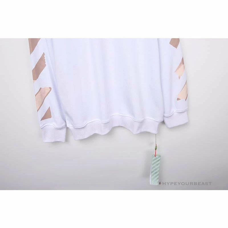 Hypeyourbeast OFF-WHITE Rubber Strip Arrow Long Sleeve Shirt 'WHITE' 5 Hypeyourbeast OFF-WHITE Rubber Strip Arrow Long Sleeve Shirt 'WHITE'