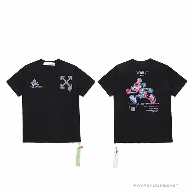 Hypeyourbeast T-Shirts OFF-WHITE Joint Running Mickey Mouse Arrow Tee Shirt 'BLACK' 3 Hypeyourbeast T-Shirts OFF-WHITE Joint Running Mickey Mouse Arrow Tee Shirt 'BLACK'