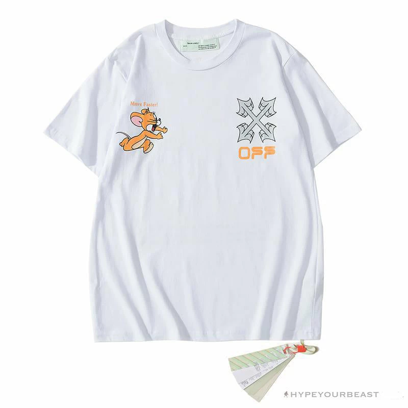 Hypeyourbeast T-Shirts OFF-WHITE Jerry Move Faster Tee Shirt 'WHITE' 1 Hypeyourbeast T-Shirts OFF-WHITE Jerry Move Faster Tee Shirt 'WHITE'