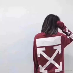 Hypeyourbeast OFF-WHITE Classic Basic Cotton Terry Long Sleeve Shirt 'WINE RED' Shirts 36 Hypeyourbeast OFF-WHITE Classic Basic Cotton Terry Long Sleeve Shirt 'WINE RED' Shirts